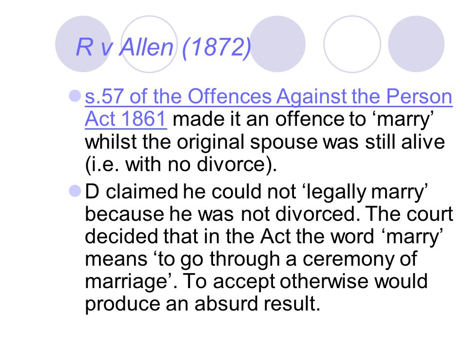 Offences against the person act 1861 essay